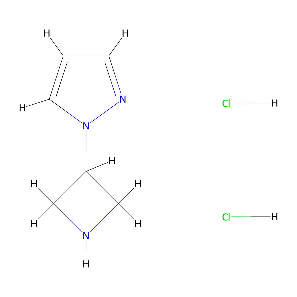 1-(3-Azetidinyl)-1H-pyrazole dihydrochloride molecular structure, CAS 1221715-95-2