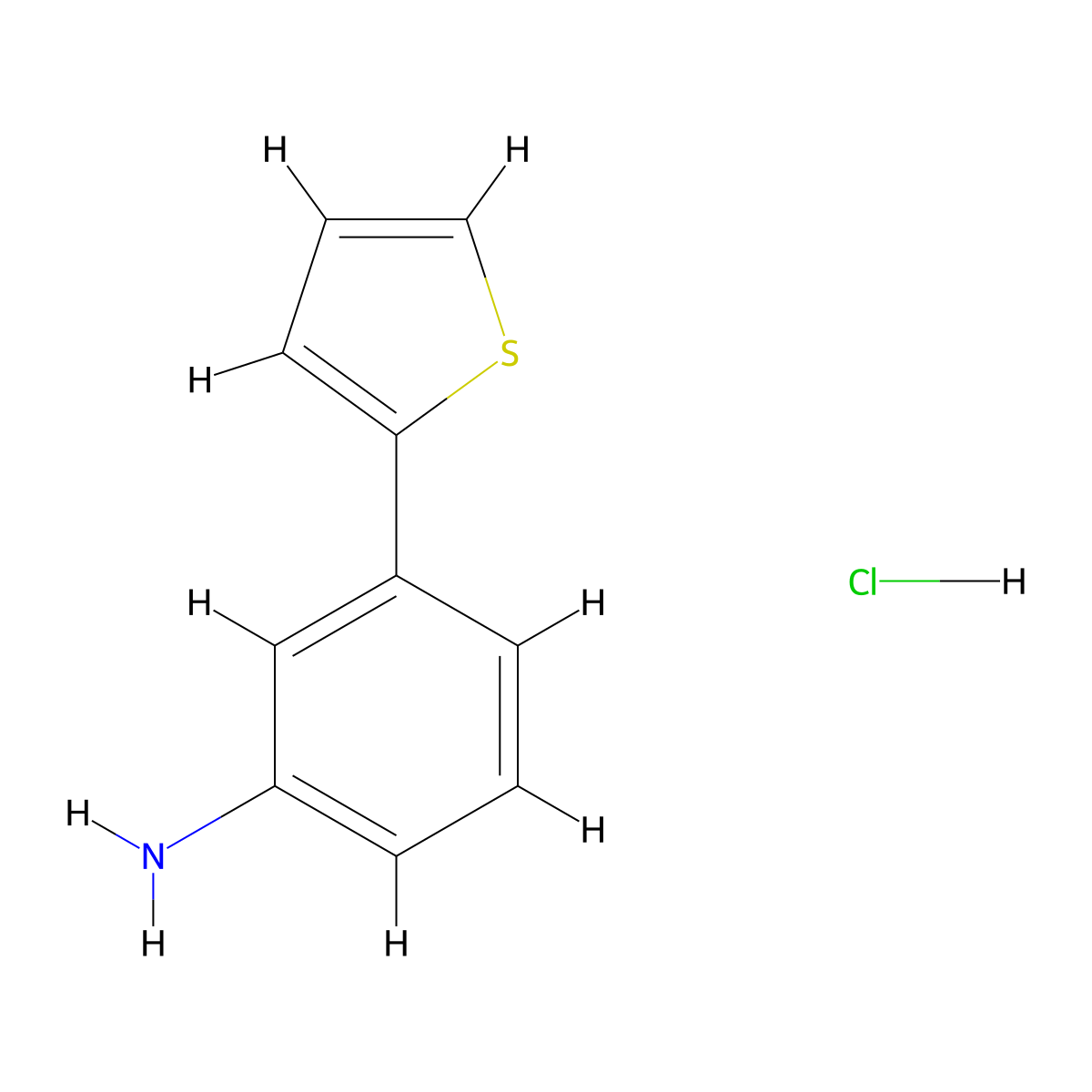 3-(Thiophen-2-yl)aniline hydrochloride molecular structure, CAS 1221722-03-7