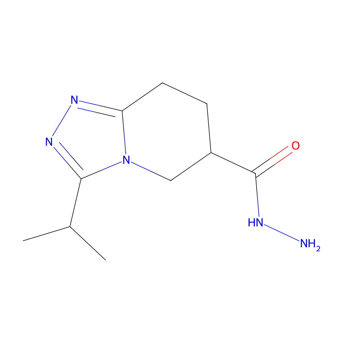 3-(propan-2-yl)-5H,6H,7H,8H-[1,2,4]triazolo[4,3-a]pyridine-6-carbohydrazide molecular structure, CAS 1221722-04-8
