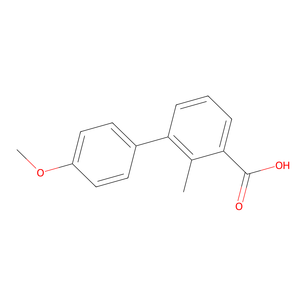 3-(4-Methoxyphenyl)-2-methylbenzoic acid molecular structure, CAS 1221722-08-2