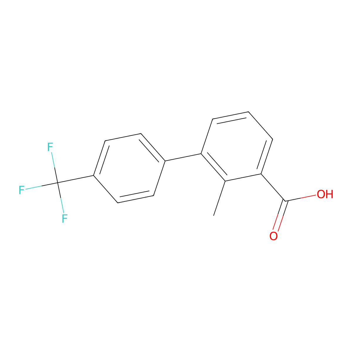 2-Methyl-3-(4-trifluoromethylphenyl)benzoic acid molecular structure, CAS 1221722-09-3