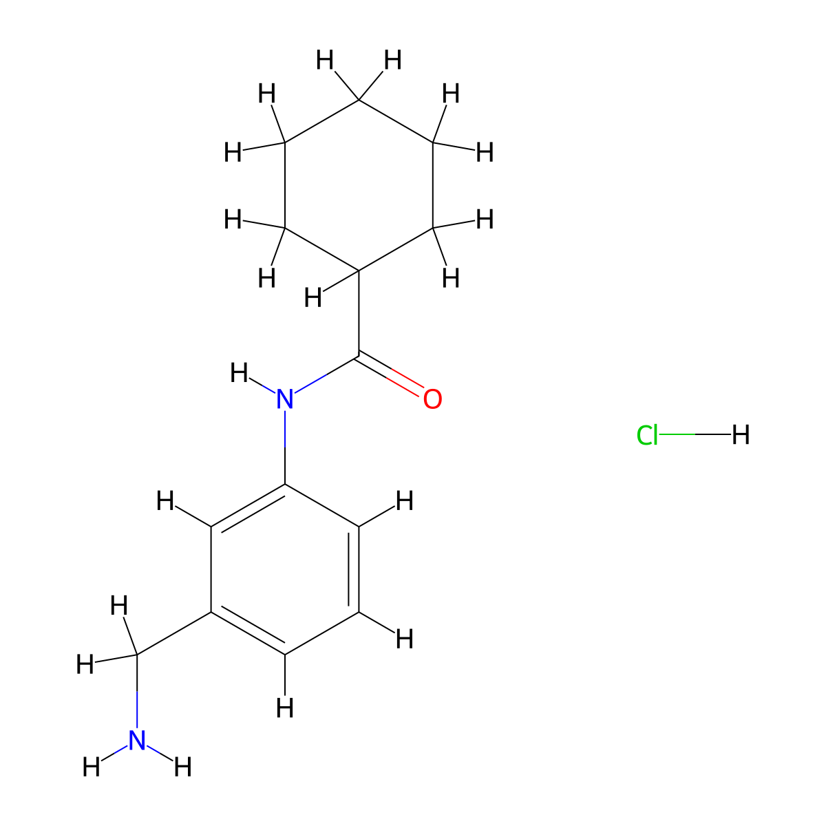 N-[3-(aminomethyl)phenyl]cyclohexanecarboxamide hydrochloride molecular structure, CAS 1221722-14-0