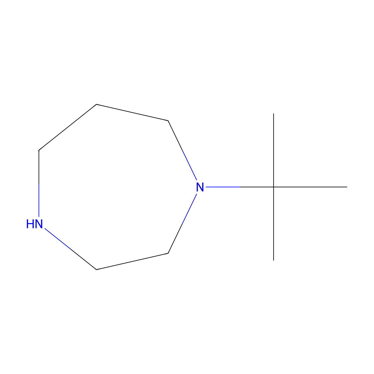 1-(1,1-Dimethylethyl)hexahydro-1H-1,4-diazepine molecular structure, CAS 1221722-15-1