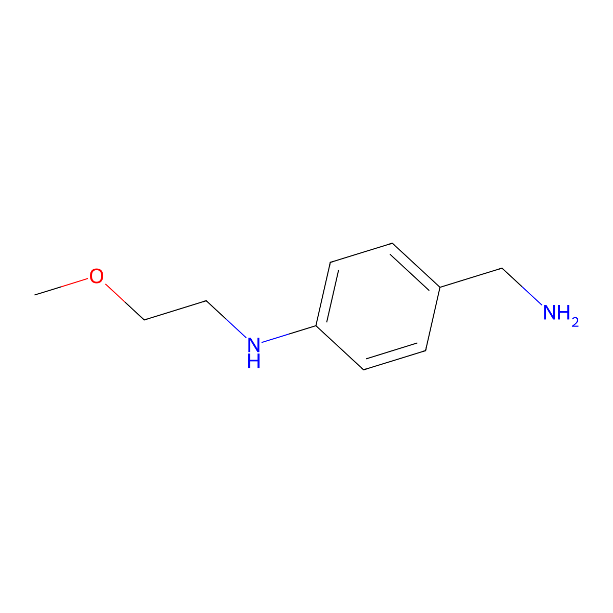 4-(aminomethyl)-N-(2-methoxyethyl)aniline molecular structure, CAS 1221722-17-3