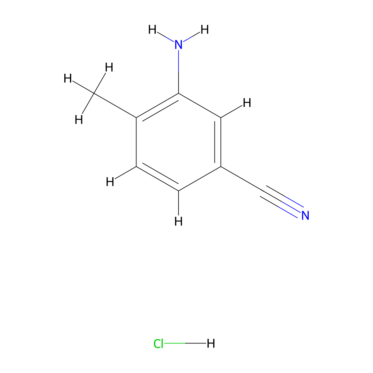 3-Amino-4-methylbenzonitrile hydrochloride molecular structure, CAS 1221722-18-4