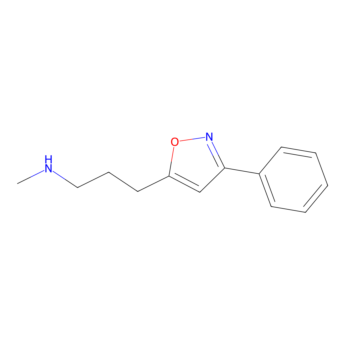 Methyl[3-(3-phenyl-1,2-oxazol-5-yl)propyl]amine molecular structure, CAS 1221722-20-8