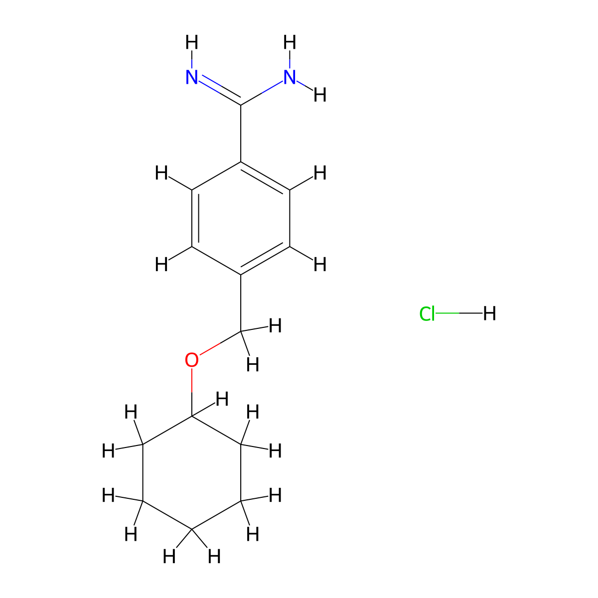 4-[(Cyclohexyloxy)methyl]benzene-1-carboximidamide hydrochloride molecular structure, CAS 1221722-21-9