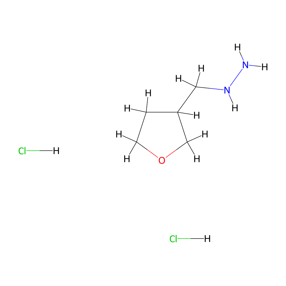 (Oxolan-3-ylmethyl)hydrazine dihydrochloride molecular structure, CAS 1221722-22-0