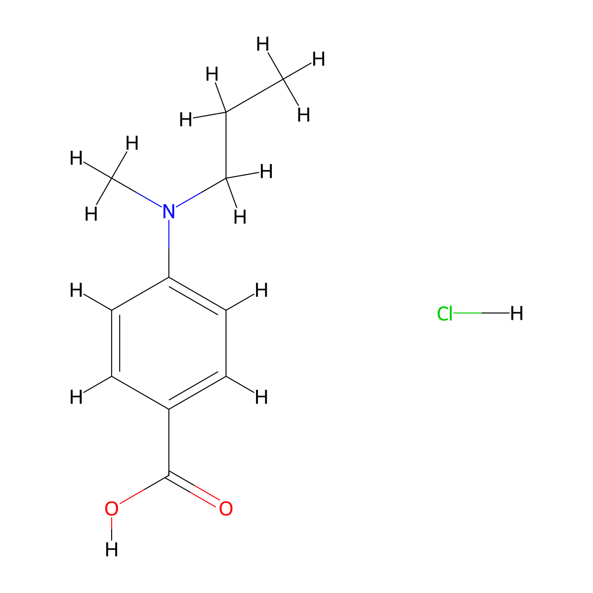 4-[Methyl(propyl)amino]benzoic acid hydrochloride molecular structure, CAS 1221722-30-0