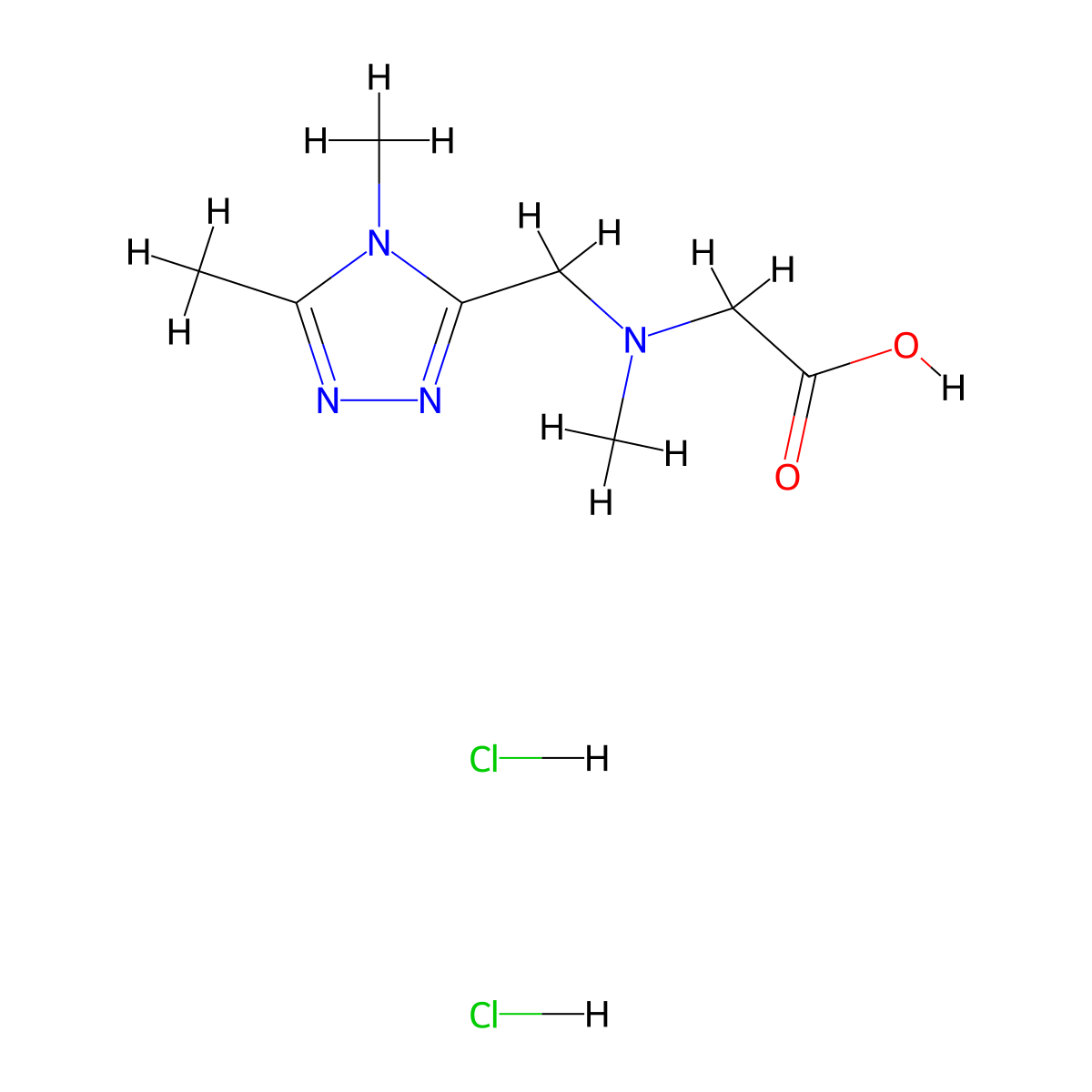 2-{[(dimethyl-4H-1,2,4-triazol-3-yl)methyl](methyl)amino}acetic acid dihydrochloride molecular structure, CAS 1221722-33-3