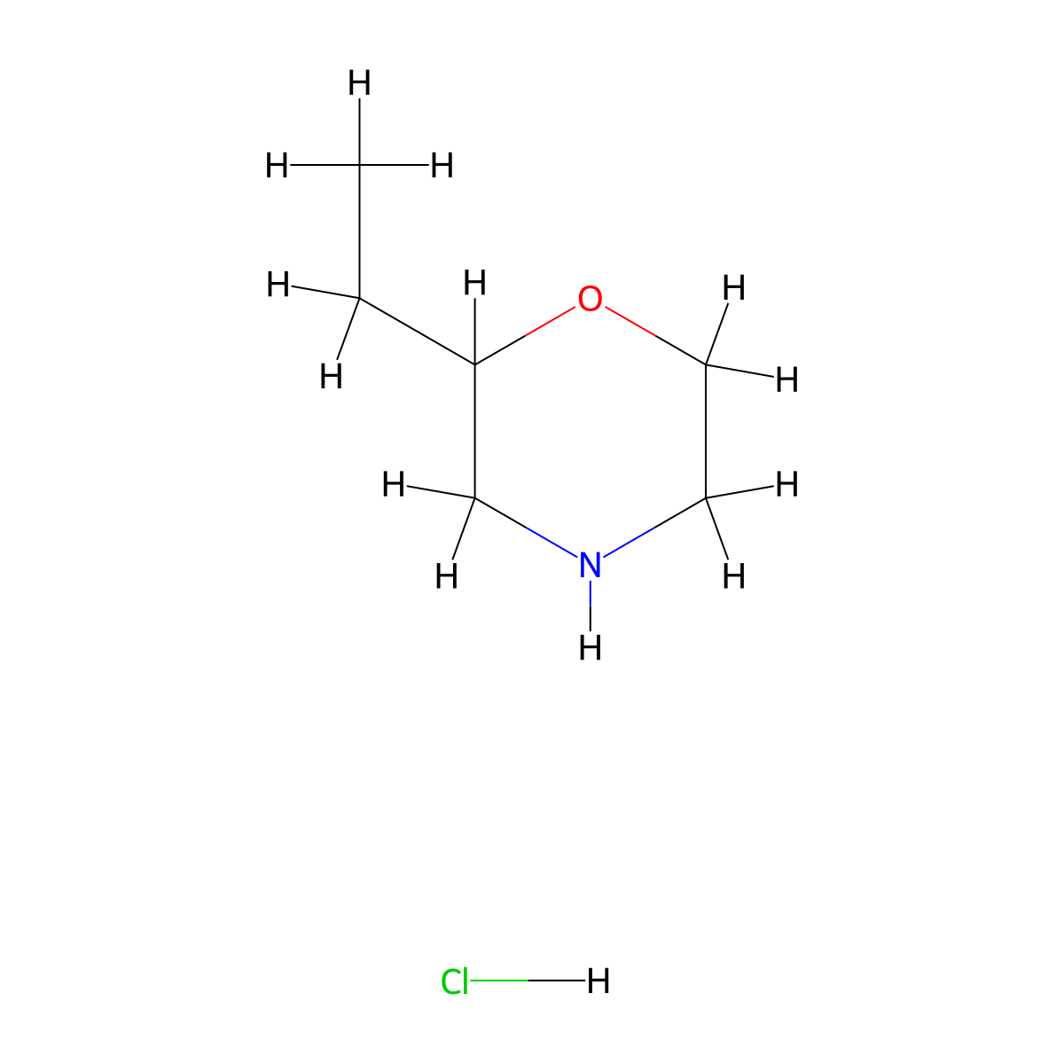 2-Ethylmorpholine hydrochloride molecular structure, CAS 1221722-35-5