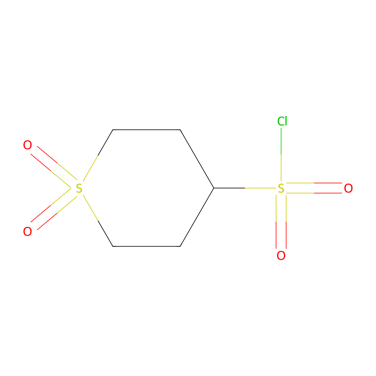 2H-Thiopyran-4-sulfonyl chloride, tetrahydro-, 1,1-dioxide molecular structure, CAS 1221722-37-7