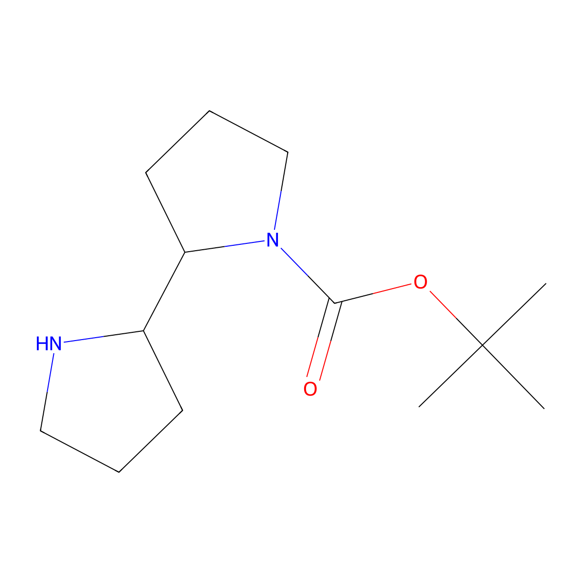 Tert-butyl (2,2'-bipyrrolidine)-1-carboxylate molecular structure, CAS 1221722-38-8