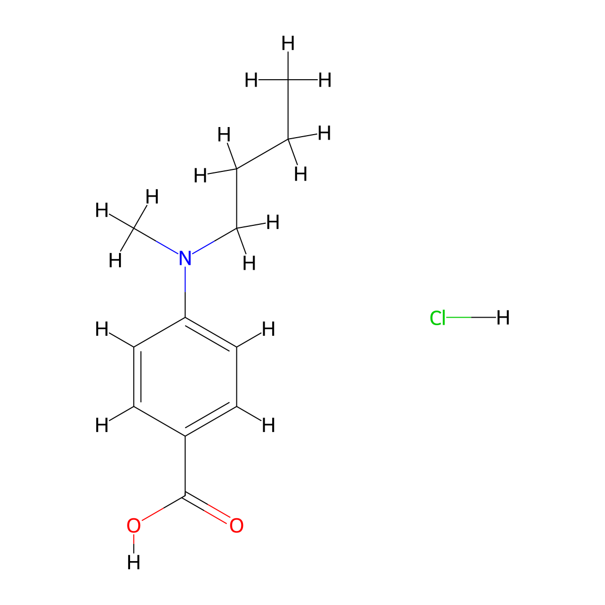 4-[Butyl(methyl)amino]benzoic acid hydrochloride molecular structure, CAS 1221722-41-3