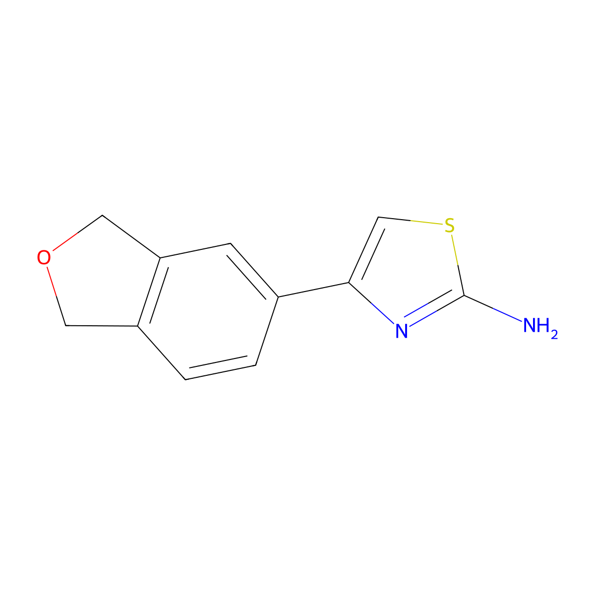 4-(1,3-Dihydro-2-benzofuran-5-yl)-1,3-thiazol-2-amine molecular structure, CAS 1221722-43-5