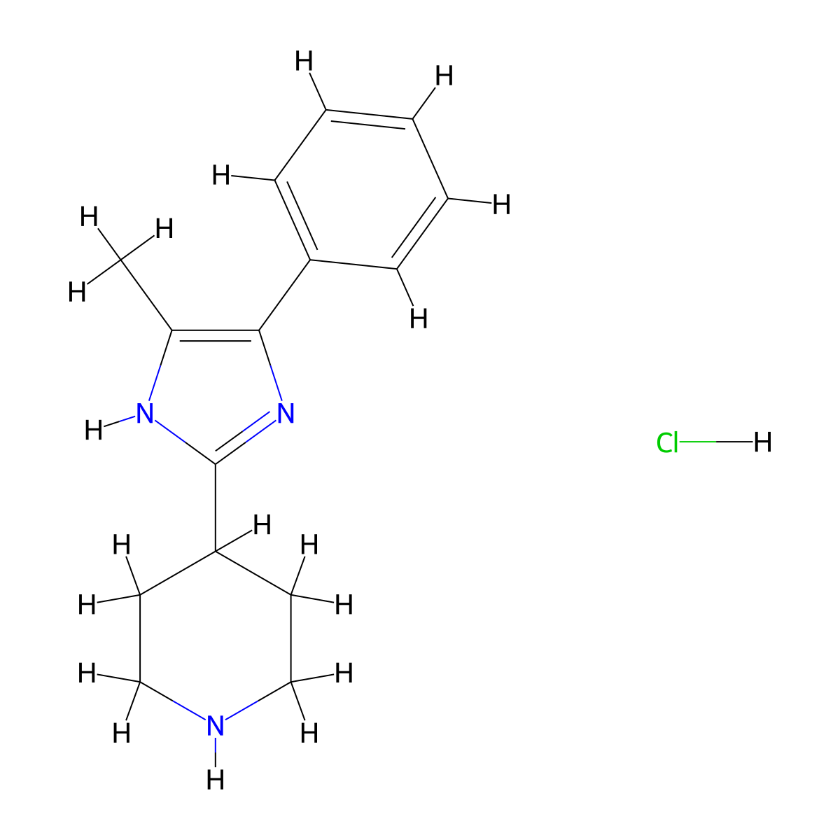 4-(4-methyl-5-phenyl-1H-imidazol-2-yl)piperidine hydrochloride molecular structure, CAS 1221722-45-7