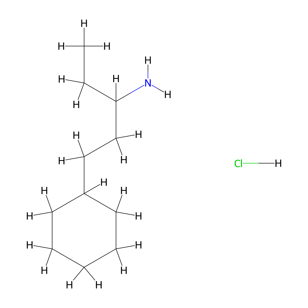 1-Cyclohexylpentan-3-amine hydrochloride molecular structure, CAS 1221722-49-1