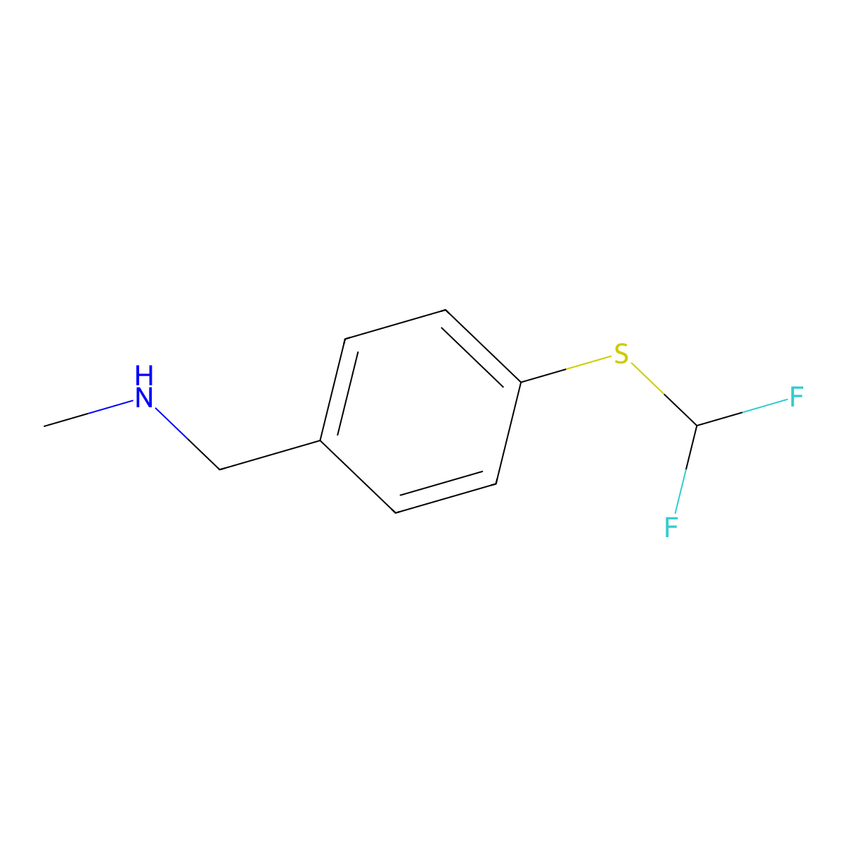 ({4-[(Difluoromethyl)sulfanyl]phenyl}methyl)(methyl)amine molecular structure, CAS 1221722-62-8