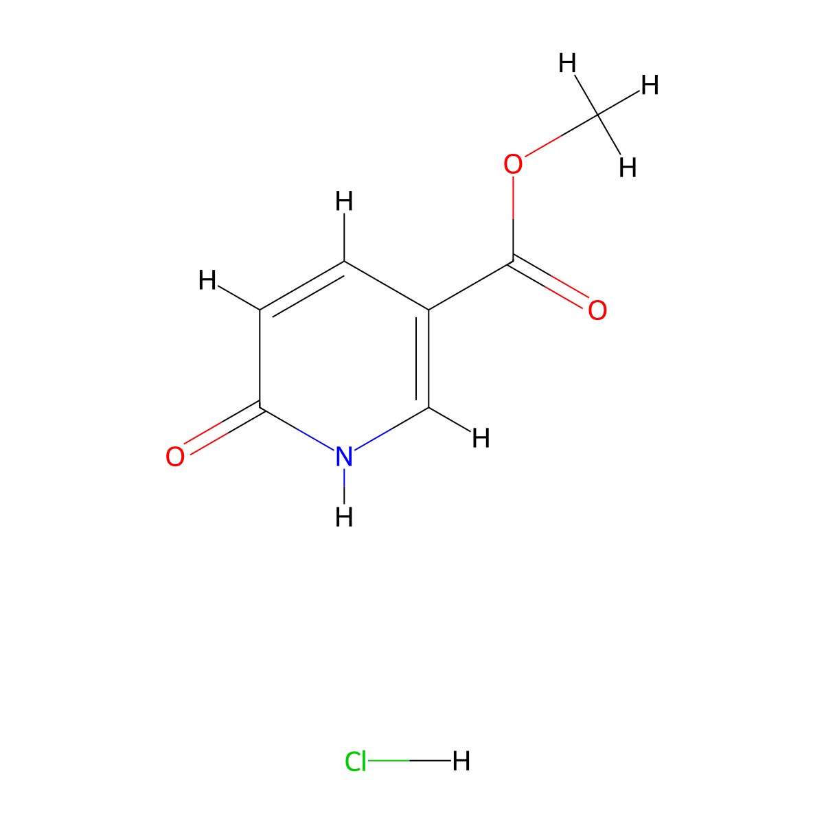 Methyl 6-oxo-1,6-dihydropyridine-3-carboxylate hydrochloride molecular structure, CAS 1221722-65-1