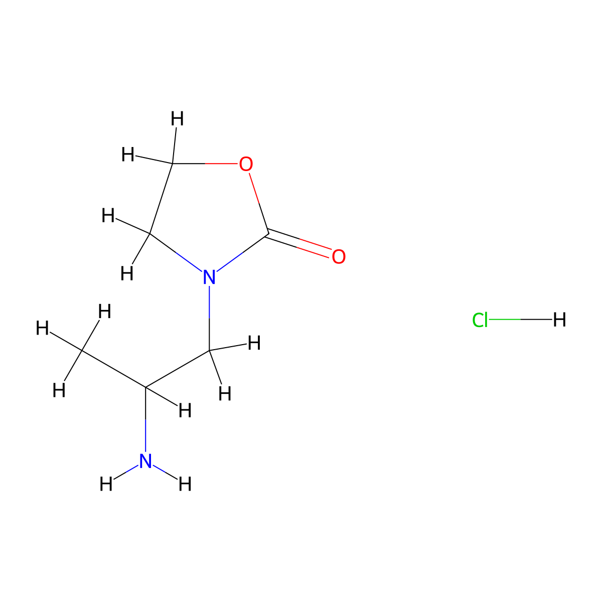 3-(2-Aminopropyl)-1,3-oxazolidin-2-one hydrochloride molecular structure, CAS 1221722-67-3