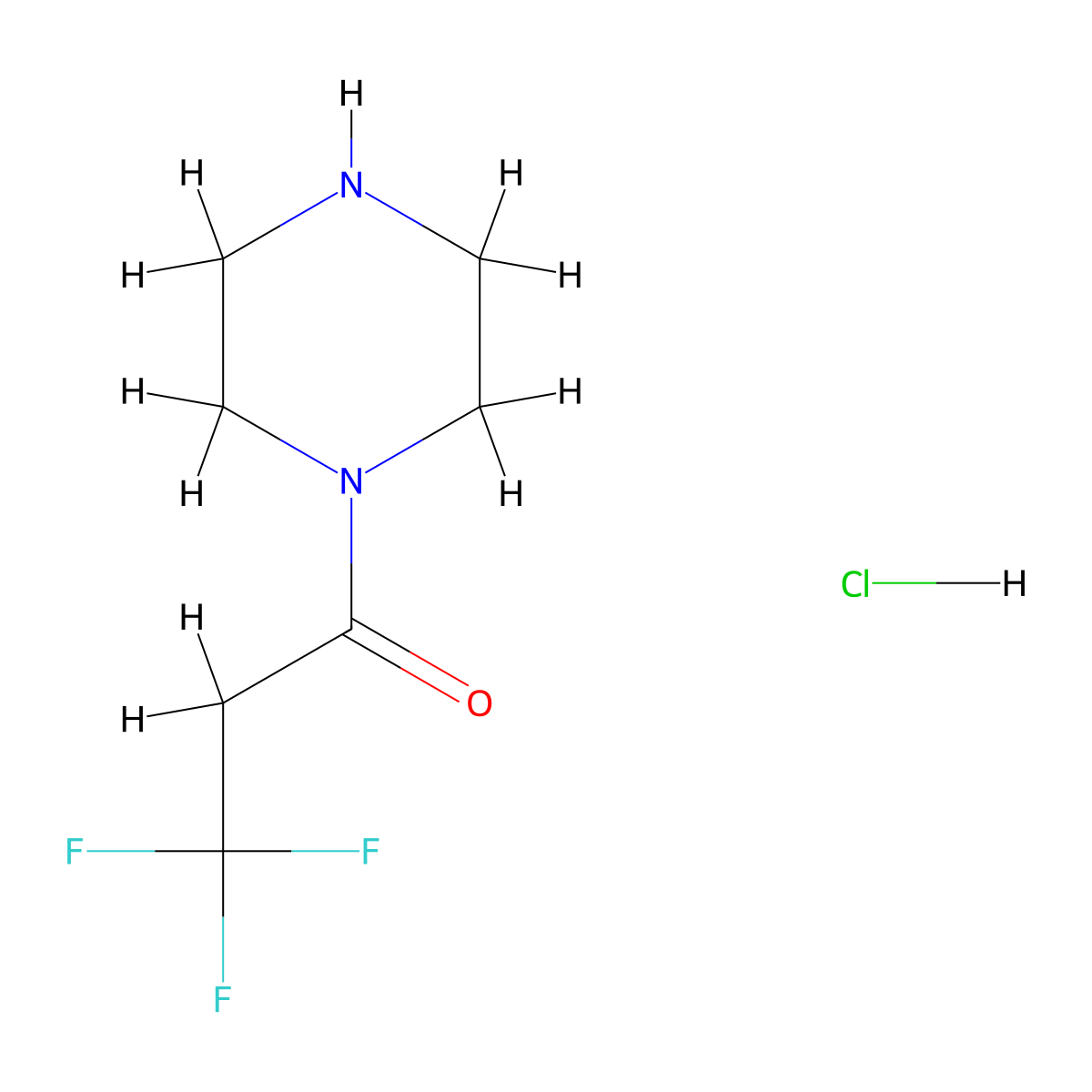 3,3,3-Trifluoro-1-(piperazin-1-yl)propan-1-one hydrochloride molecular structure, CAS 1221722-69-5