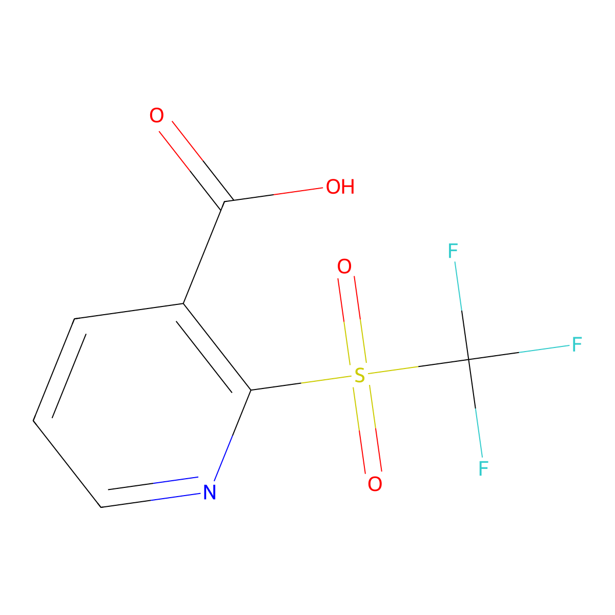 2-Trifluoromethanesulfonylpyridine-3-carboxylic acid molecular structure, CAS 1221722-71-9