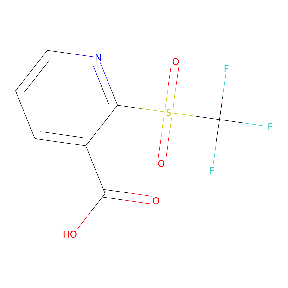 2-Trifluoromethanesulfonylpyridine-3-carboxylic acid molecular structure, CAS 1221722-71-9