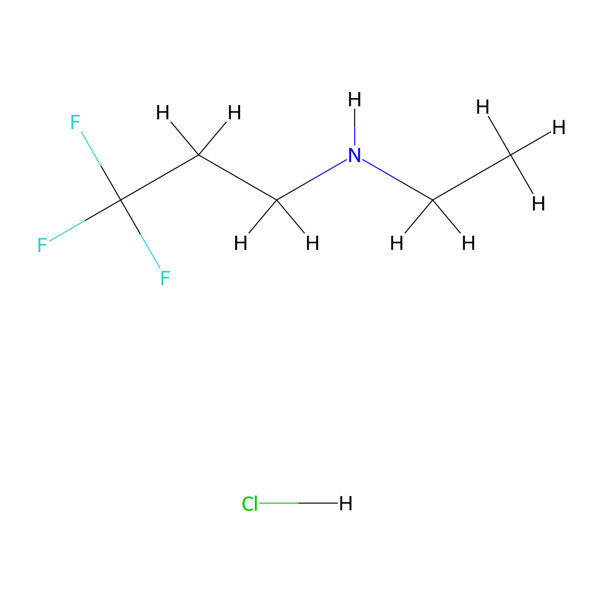 Ethyl(3,3,3-trifluoropropyl)amine hydrochloride molecular structure, CAS 1221722-74-2