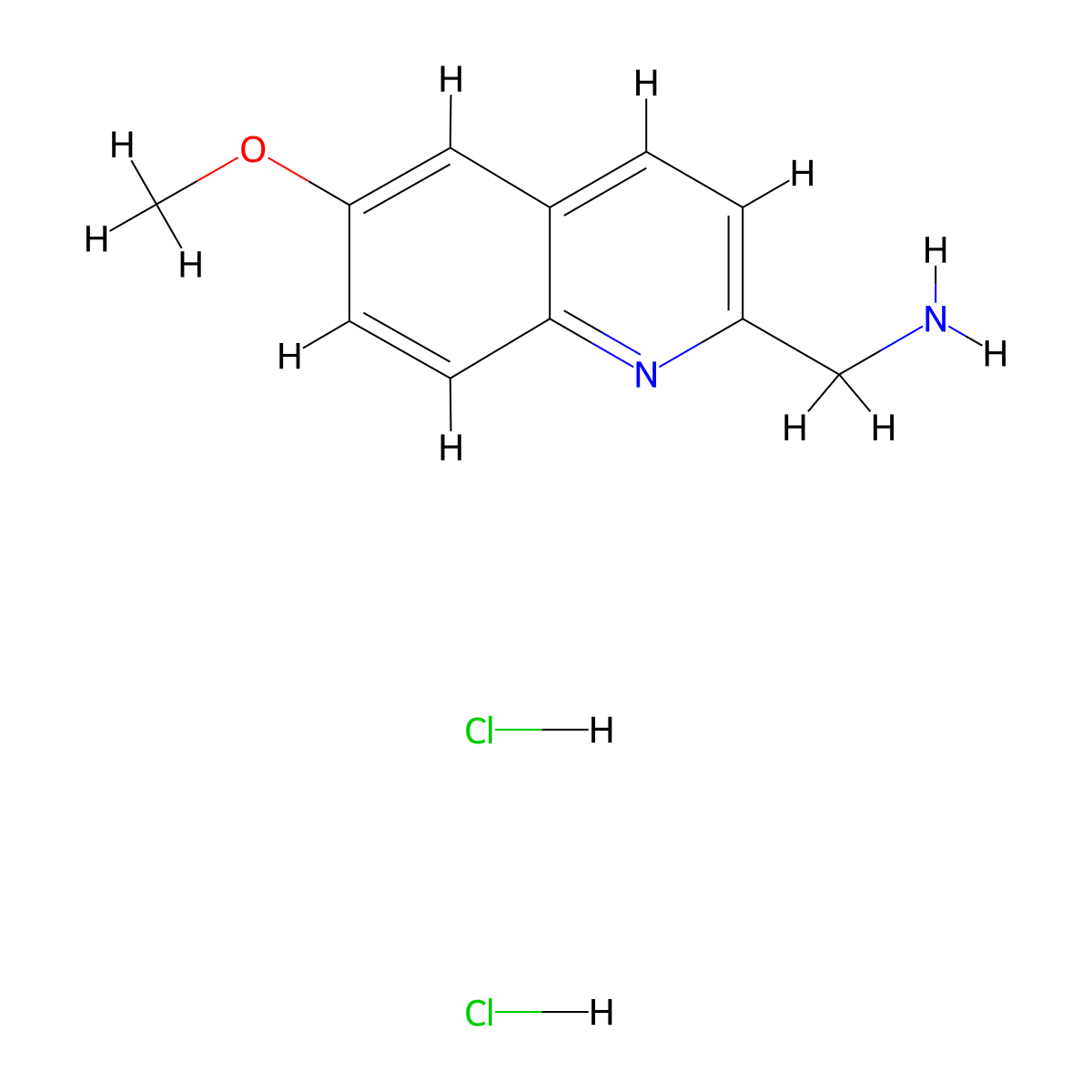 (6-Methoxyquinolin-2-yl)methanamine dihydrochloride molecular structure, CAS 1221722-81-1