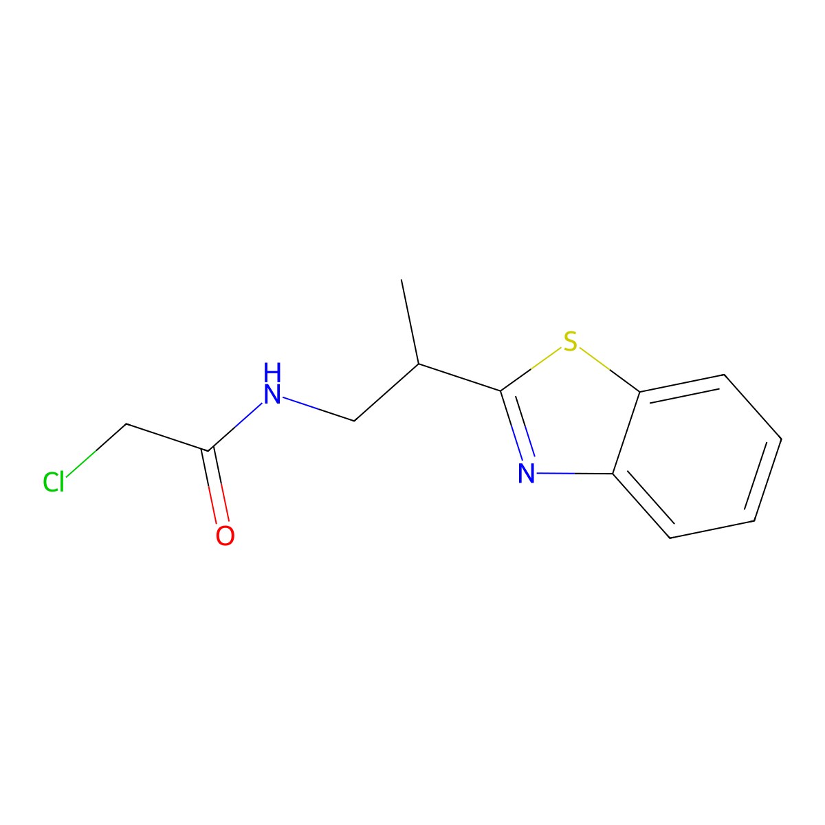 N-[2-(1,3-benzothiazol-2-yl)propyl]-2-chloroacetamide molecular structure, CAS 1221722-84-4
