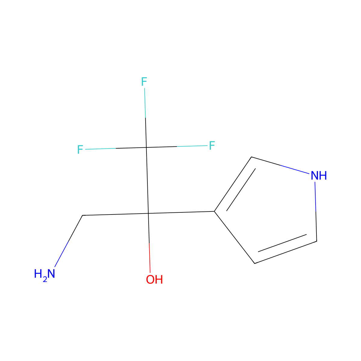 3-amino-1,1,1-trifluoro-2-(1H-pyrrol-3-yl)propan-2-ol molecular structure, CAS 1221722-86-6