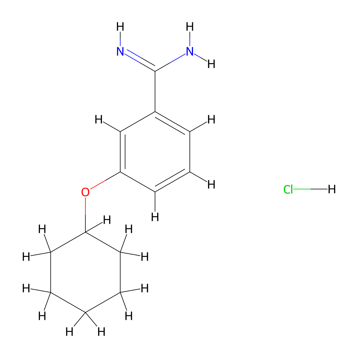 3-(Cyclohexyloxy)benzene-1-carboximidamide hydrochloride molecular structure, CAS 1221722-89-9