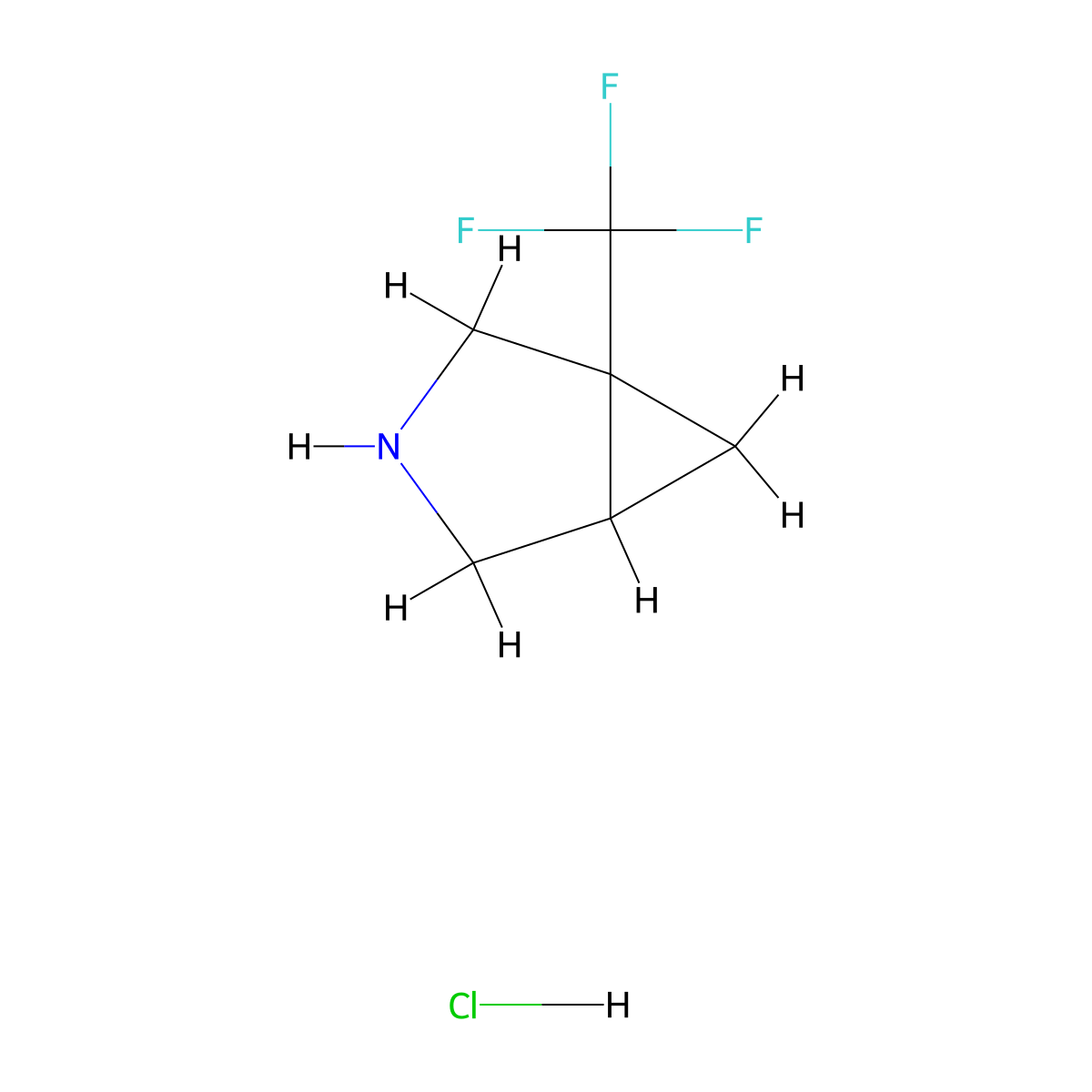 1-(Trifluoromethyl)-3-azabicyclo[3.1.0]hexane hydrochloride molecular structure, CAS 1221722-96-8