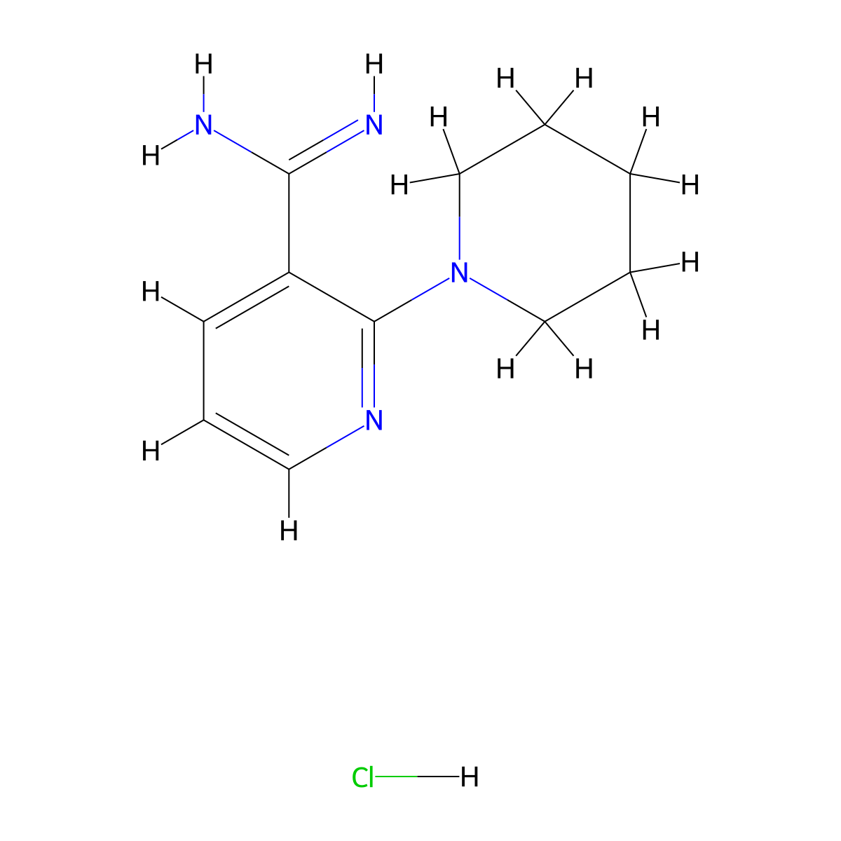 2-(Piperidin-1-yl)pyridine-3-carboximidamide hydrochloride molecular structure, CAS 1221722-98-0