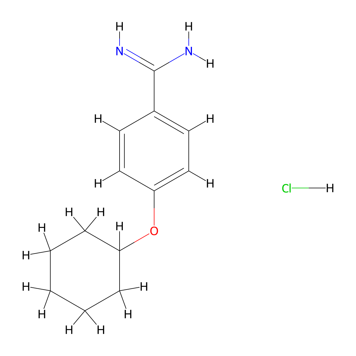 4-(Cyclohexyloxy)benzene-1-carboximidamide hydrochloride molecular structure, CAS 1221722-99-1