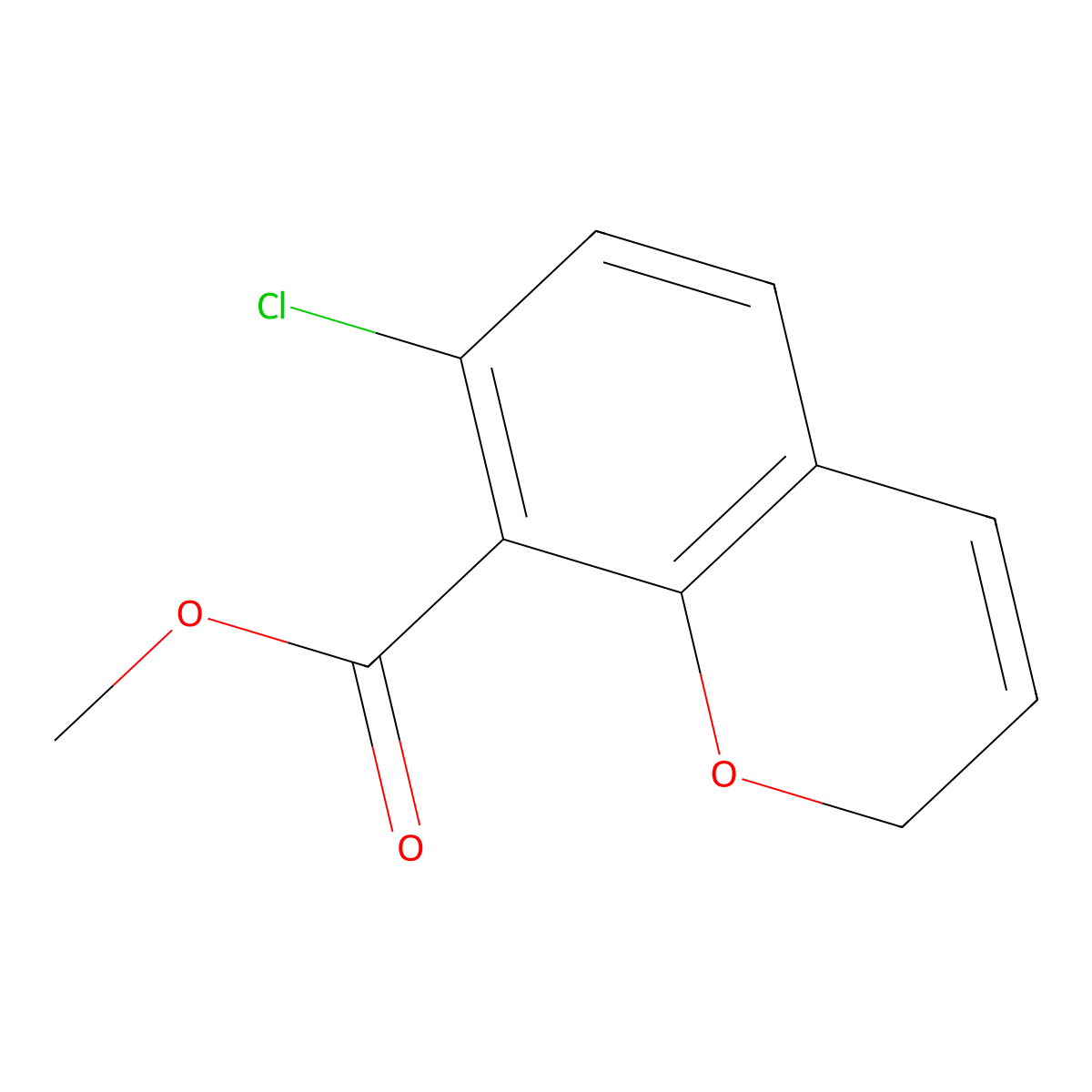 methyl 7-chloro-2H-chromene-8-carboxylate molecular structure, CAS 1221723-08-5