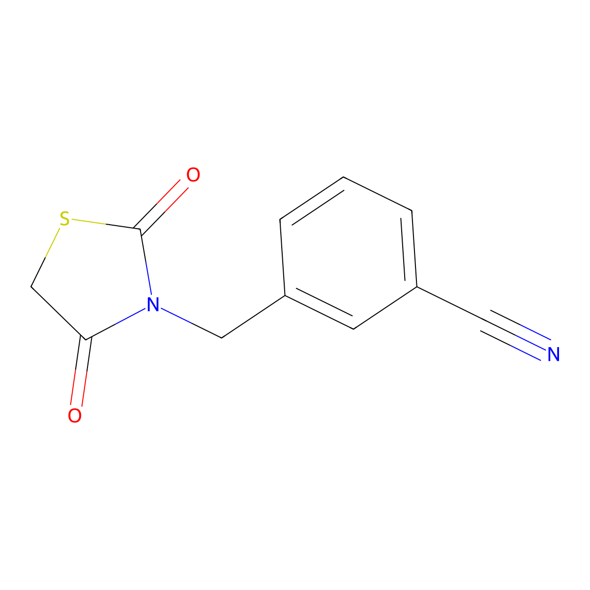 3-[(2,4-Dioxo-1,3-thiazolidin-3-yl)methyl]benzonitrile molecular structure, CAS 1221723-16-5