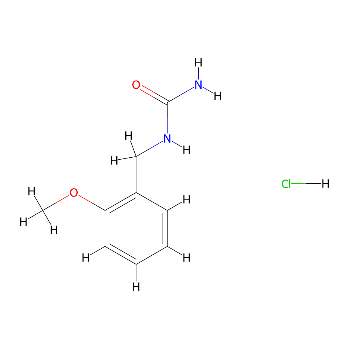 [(2-Methoxyphenyl)methyl]urea hydrochloride molecular structure, CAS 1221723-18-7