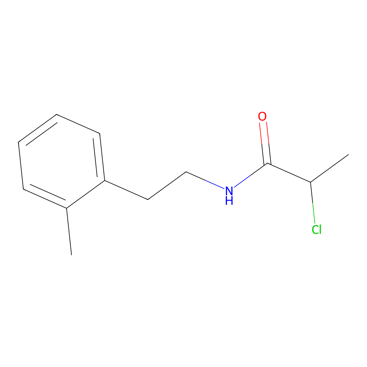 2-chloro-N-[2-(2-methylphenyl)ethyl]propanamide molecular structure, CAS 1221723-19-8