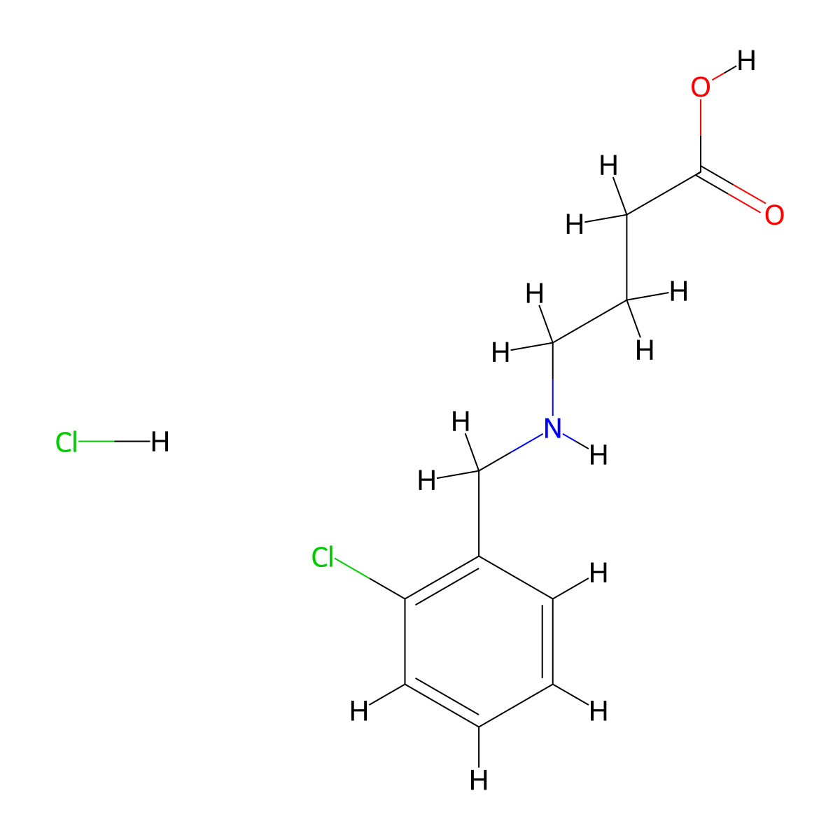 4-{[(2-Chlorophenyl)methyl]amino}butanoic acid hydrochloride molecular structure, CAS 1221723-20-1