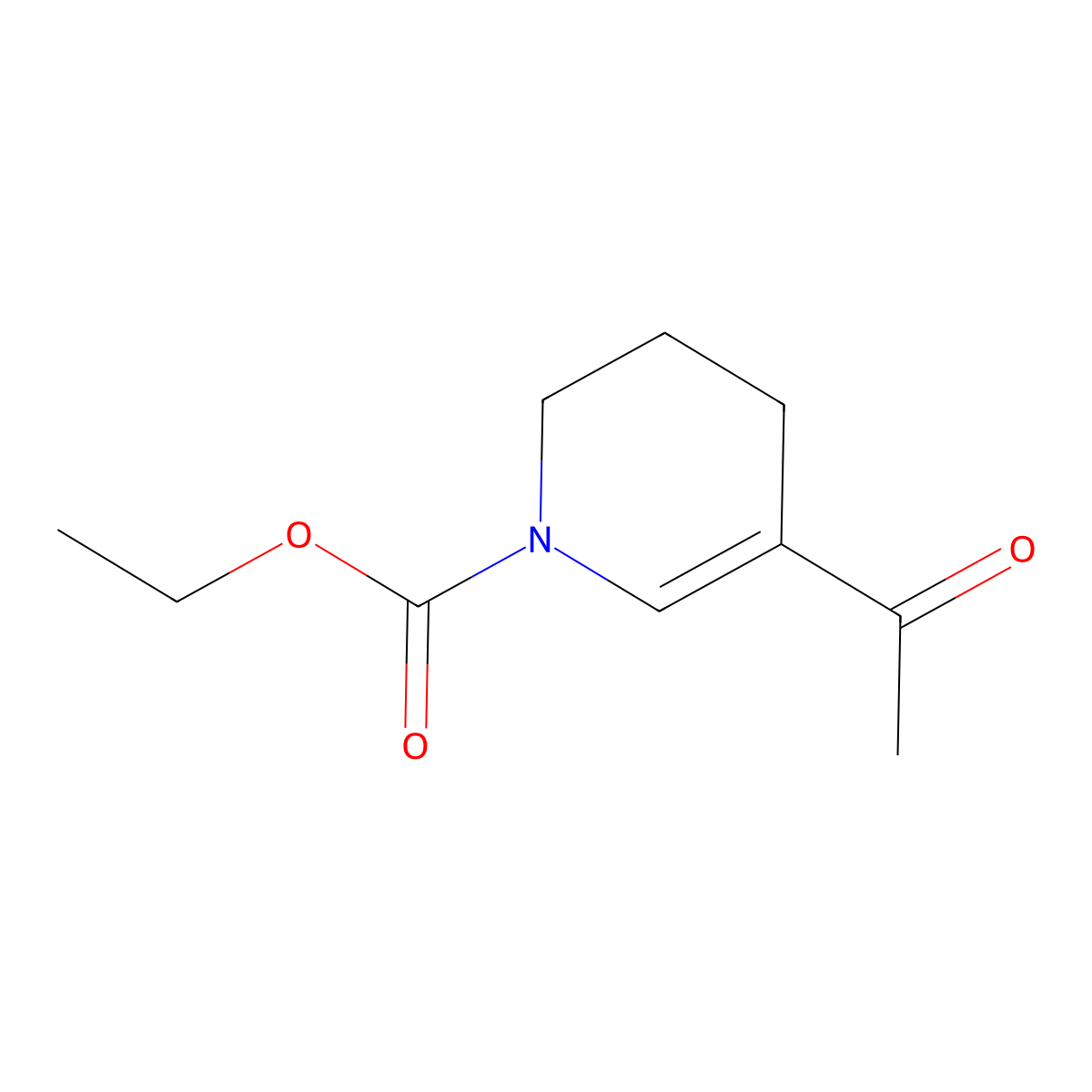 Ethyl 5-acetyl-1,2,3,4-tetrahydropyridine-1-carboxylate molecular structure, CAS 1221723-23-4