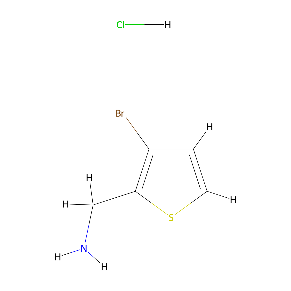 (3-Bromothiophen-2-yl)methanamine hydrochloride molecular structure, CAS 1221723-32-5