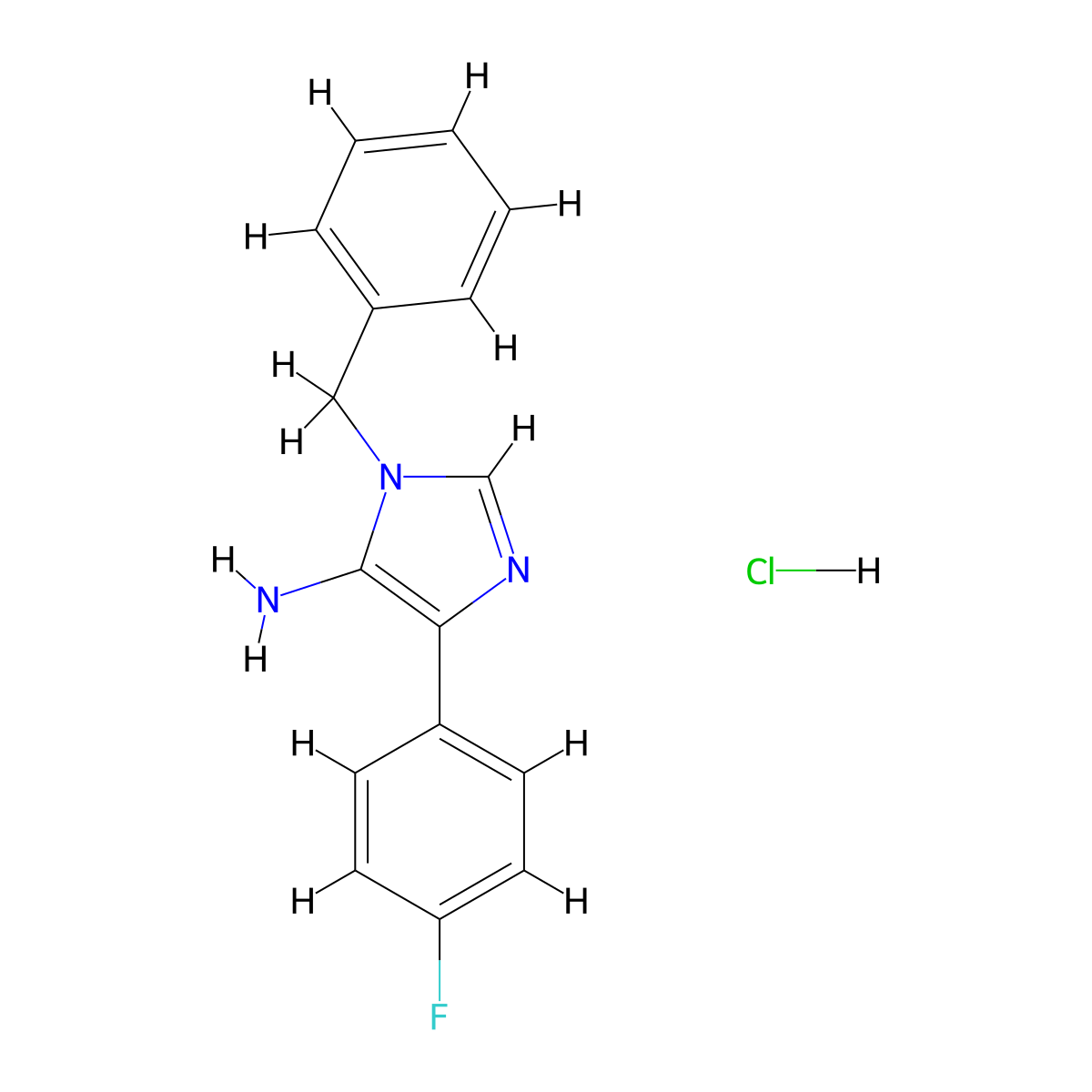 1-benzyl-4-(4-fluorophenyl)-1H-imidazol-5-amine hydrochloride molecular structure, CAS 1221723-33-6