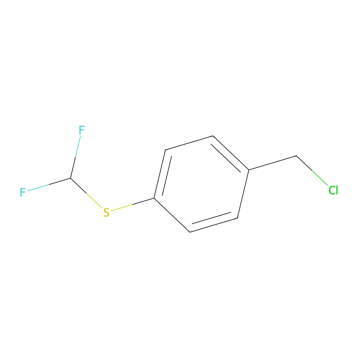 1-(Chloromethyl)-4-((difluoromethyl)sulfanyl)benzene molecular structure, CAS 1221723-34-7