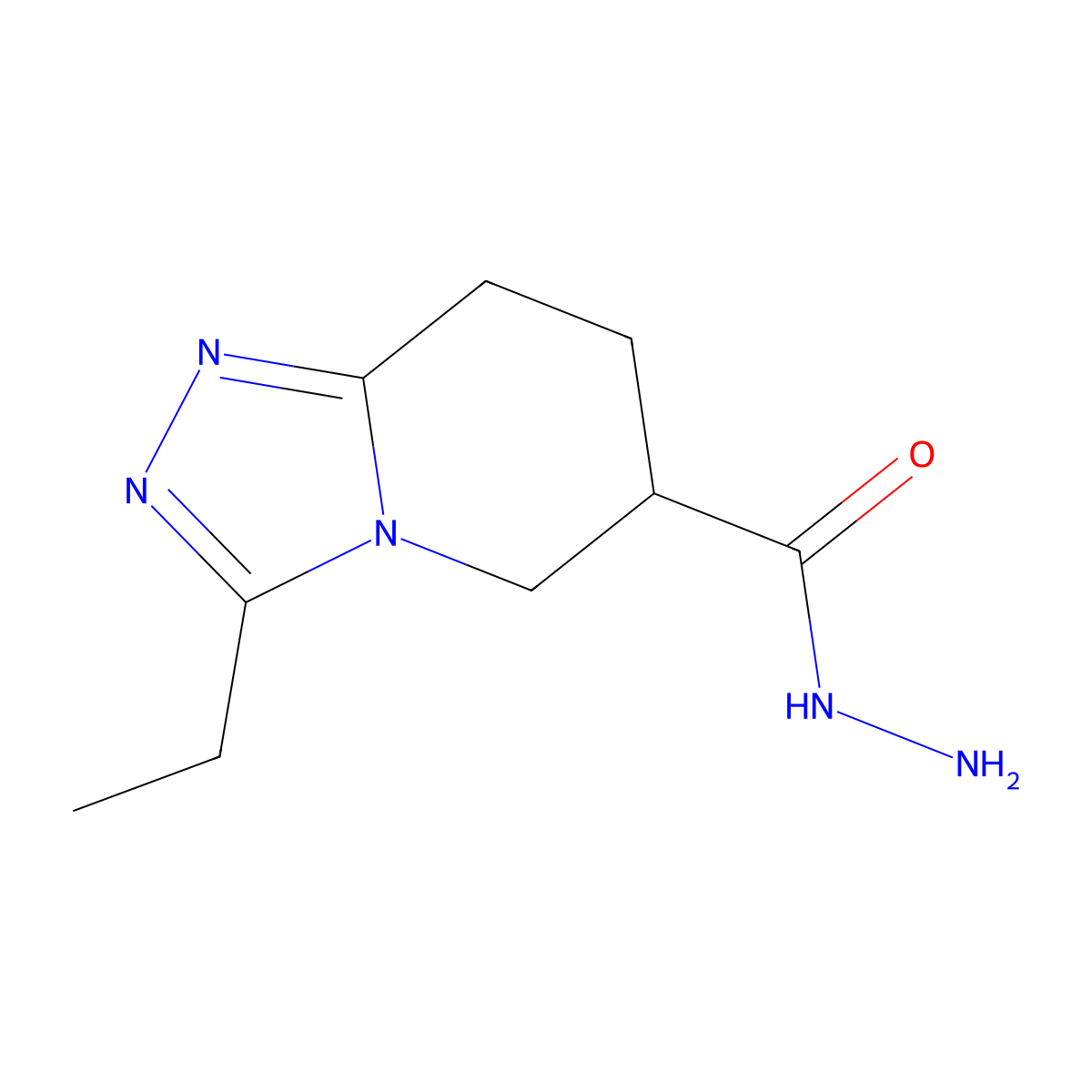 3-ethyl-5H,6H,7H,8H-[1,2,4]triazolo[4,3-a]pyridine-6-carbohydrazide molecular structure, CAS 1221723-35-8