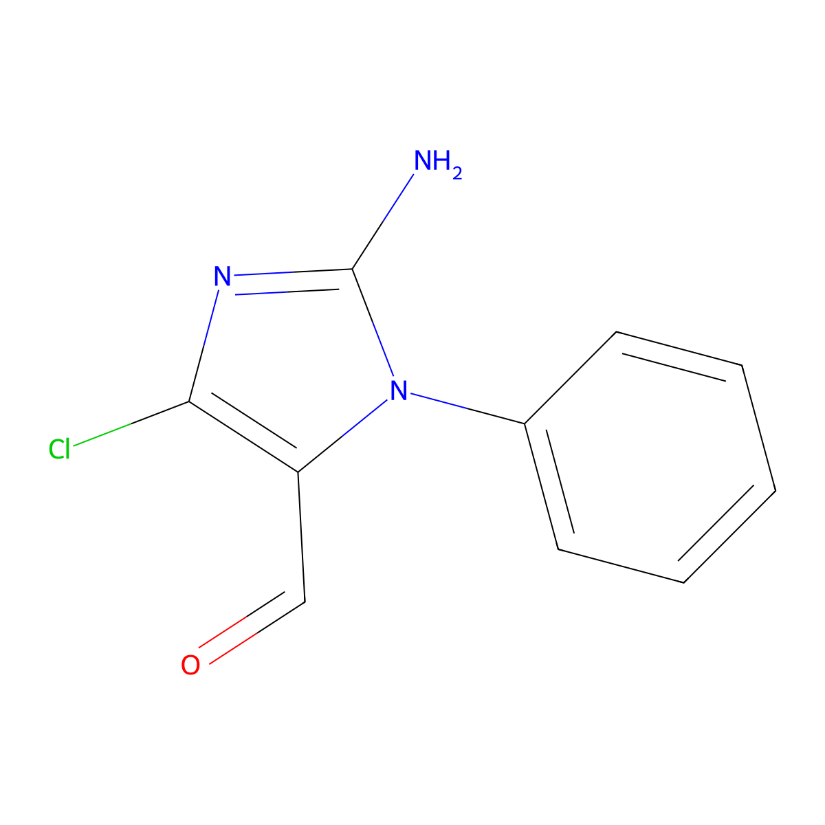 2-Amino-4-chloro-1-phenyl-1H-imidazole-5-carboxaldehyde molecular structure, CAS 1221723-37-0