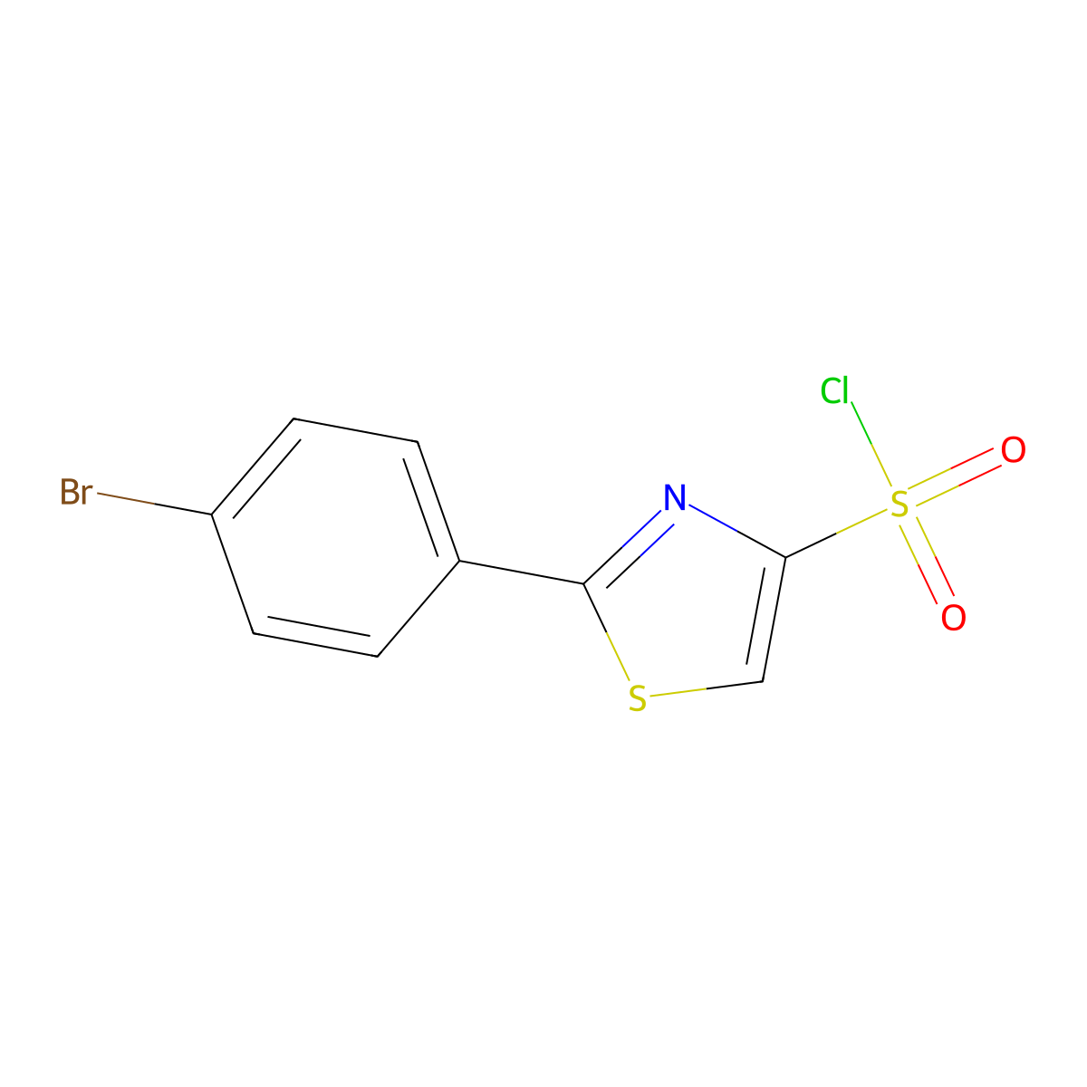 2-(4-Bromophenyl)-1,3-thiazole-4-sulfonyl chloride molecular structure, CAS 1221723-38-1