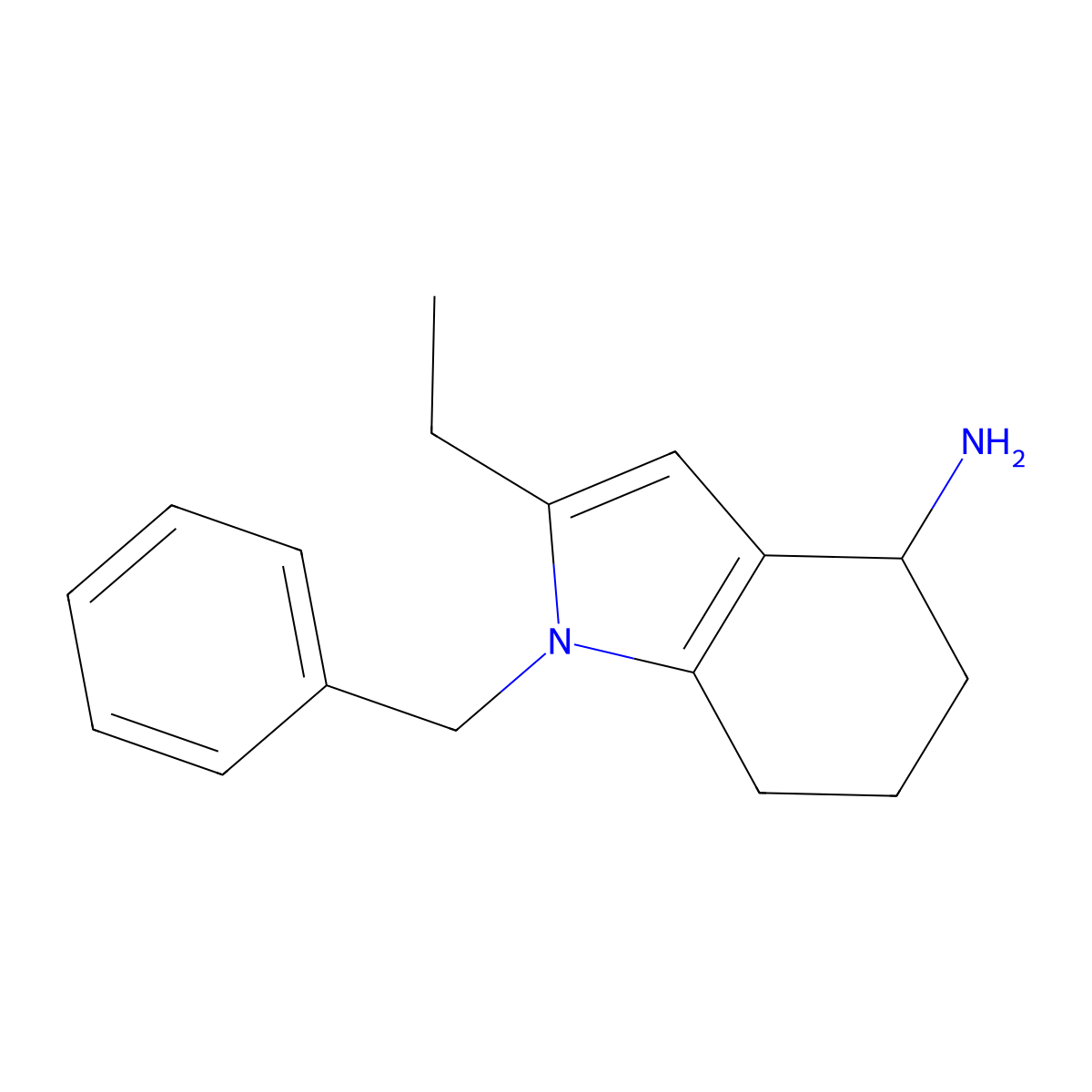 1-benzyl-2-ethyl-4,5,6,7-tetrahydro-1H-indol-4-amine molecular structure, CAS 1221723-40-5