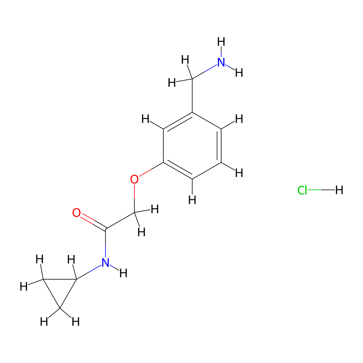 2-[3-(aminomethyl)phenoxy]-N-cyclopropylacetamide hydrochloride molecular structure, CAS 1221723-43-8