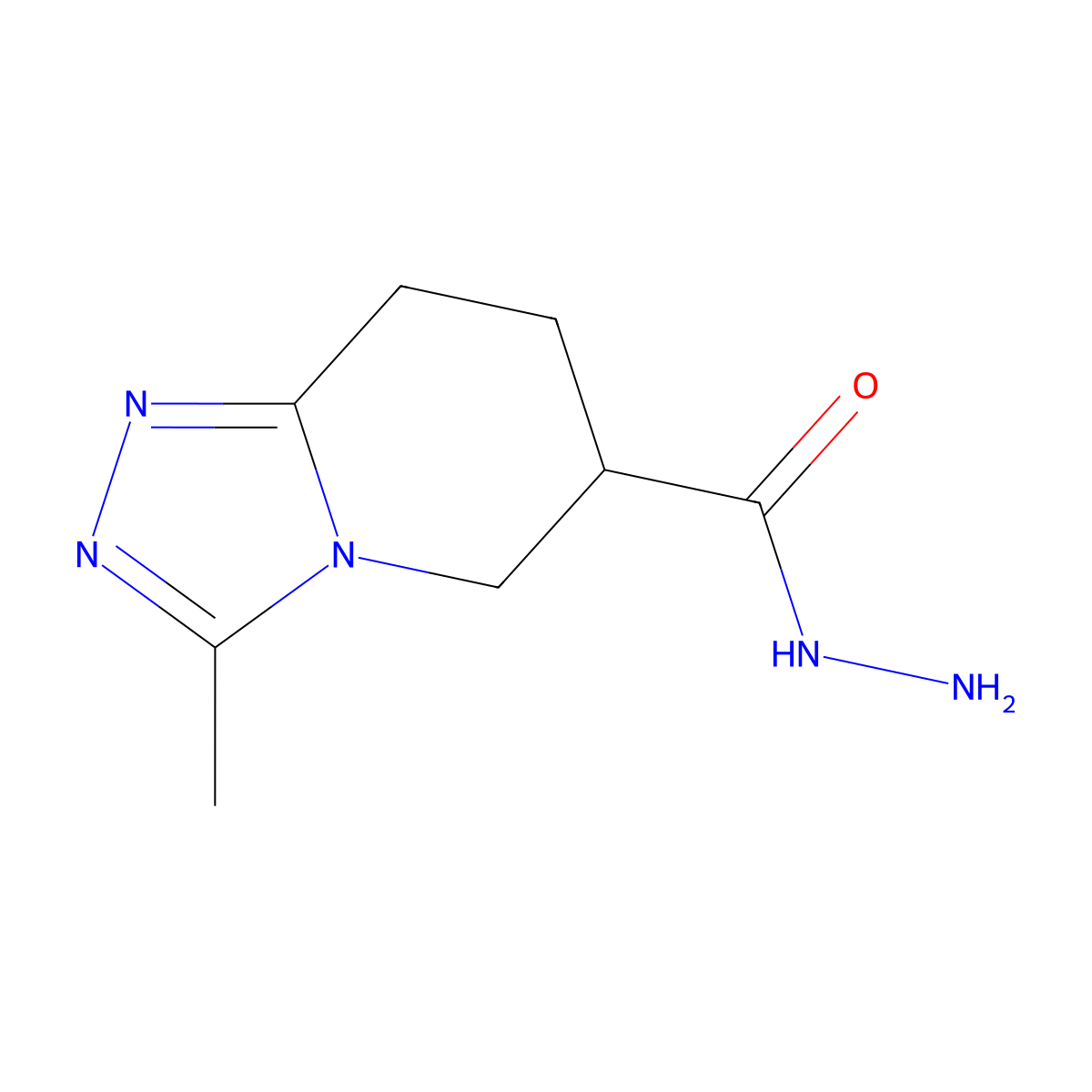 3-methyl-5H,6H,7H,8H-[1,2,4]triazolo[4,3-a]pyridine-6-carbohydrazide molecular structure, CAS 1221723-46-1